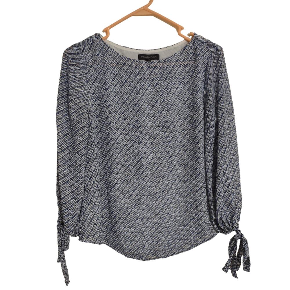 Banana republic blouse tie balloon Sleeves Size Small‎ Lightweight Career wear